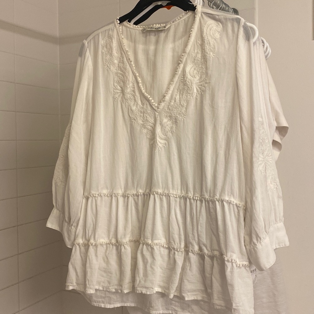 Zara white blouse